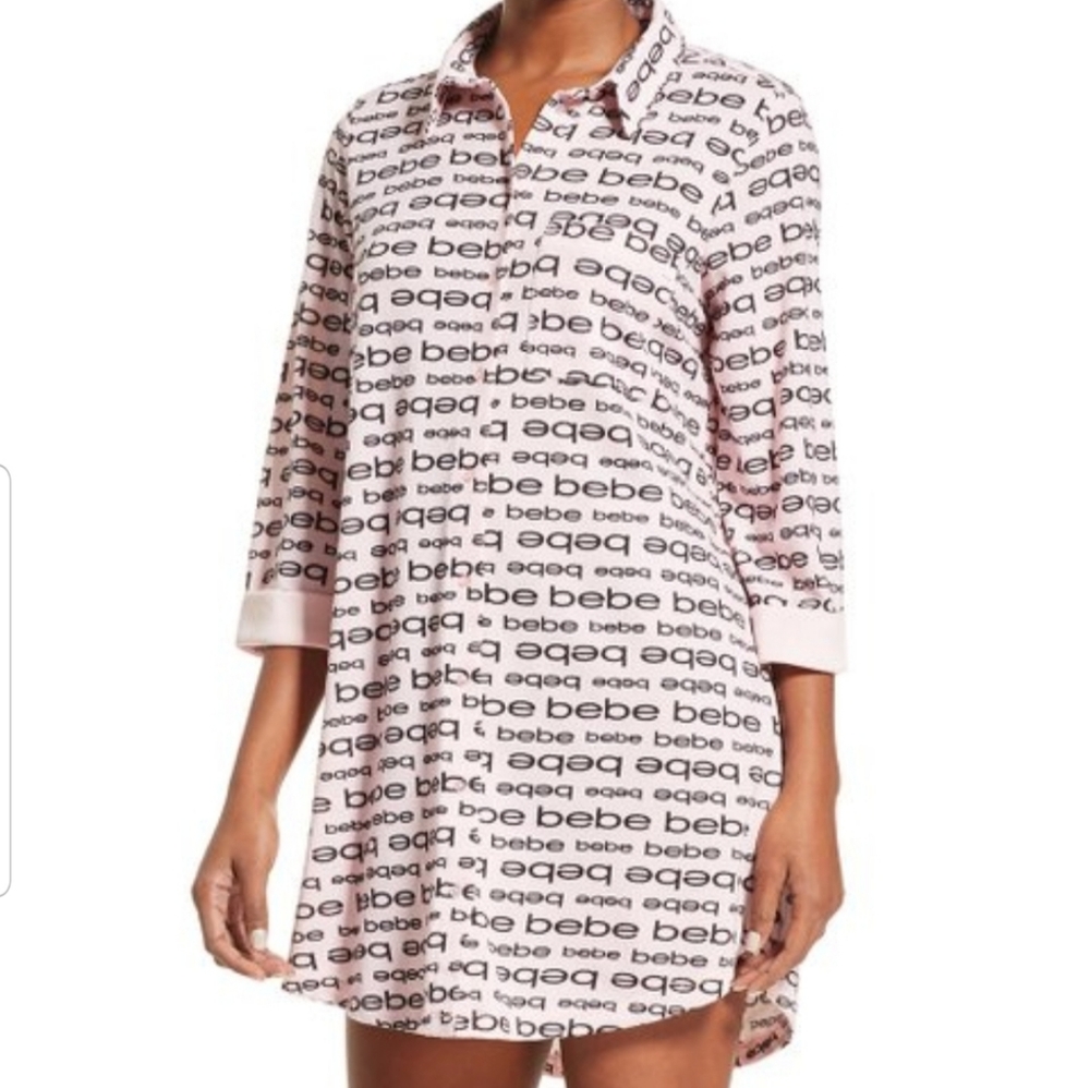 BEBE Black & White Logo Sleepshirt